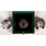 A silver and stone set brooch / pendant in Austro-Hungarian style (boxed). Sold together with a