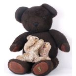 Two Steiff two-tone mohair Floppy Zotty teddy bears, with a large Merrythought for Harrods dark
