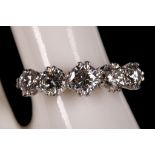 An 18ct white gold and graduated diamond five stone ring, 1.88ct.