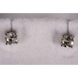 A pair of 18ct white gold and diamond studs (dia. 0.33ct).