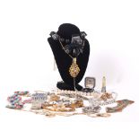 A large quantity of vintage costume jewellery. (Qty)