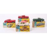 Four Corgi Toys boxed vehicles, including Ford Consul Classic 234, Volvo P1800 228 (repainted),