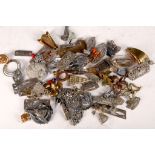 A quantity of 1920s to 1940s diamanté brooches, earrings, pins and more (all AF).