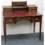 A fine late 19th Century Maple & Co rosewood bonheur du jour desk, with organic marquetry inlaid