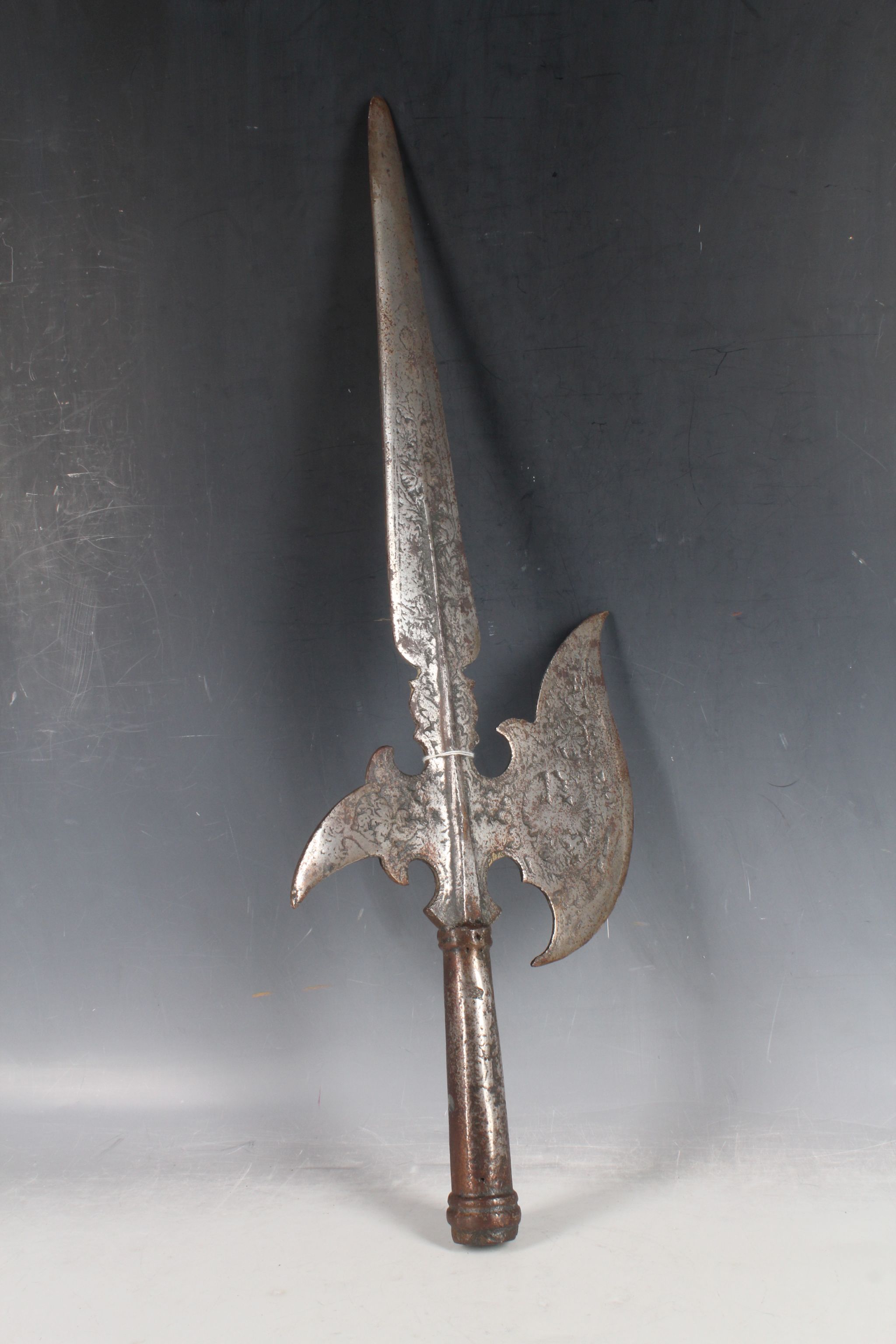 A Continental 19th Century halberd / pollaxe with partizan spike, possibly Italian, all over - Image 3 of 5