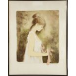 J. Welch, photogravure of girl. Sold together with a limited edition coloured print of young girl,