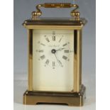 A London Clock Company brass, four glass carriage clock, 11.3cm H.