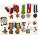 WW1 medal trio, awarded to 6148 Pte E. Choat R.Fus, WW2 Medals; Greek Commemorative War Medal,