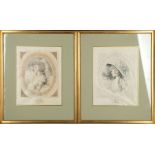 Three framed oval portrait prints by A. Salman, Paris, published 1908 by Henry Graves, all mounted