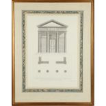 A pair of architectural engravings after William Chambers. Both decoratively mounted and gilt