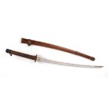 Japanese Showa period Shin-gunto sword, cloth binding (tsuka-ito), sun ray tsuba, bamboo scabbard,
