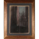A 20th Century British School, a pair of charcoal and chalk interior window scenes by the same hand,