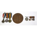 WW1 memorial plaque (death penny), awarded to Harold Appleby, WW1 medal trio; 1914/15 Star, Great