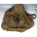 A German WW2 Army ruck sack, olive green.