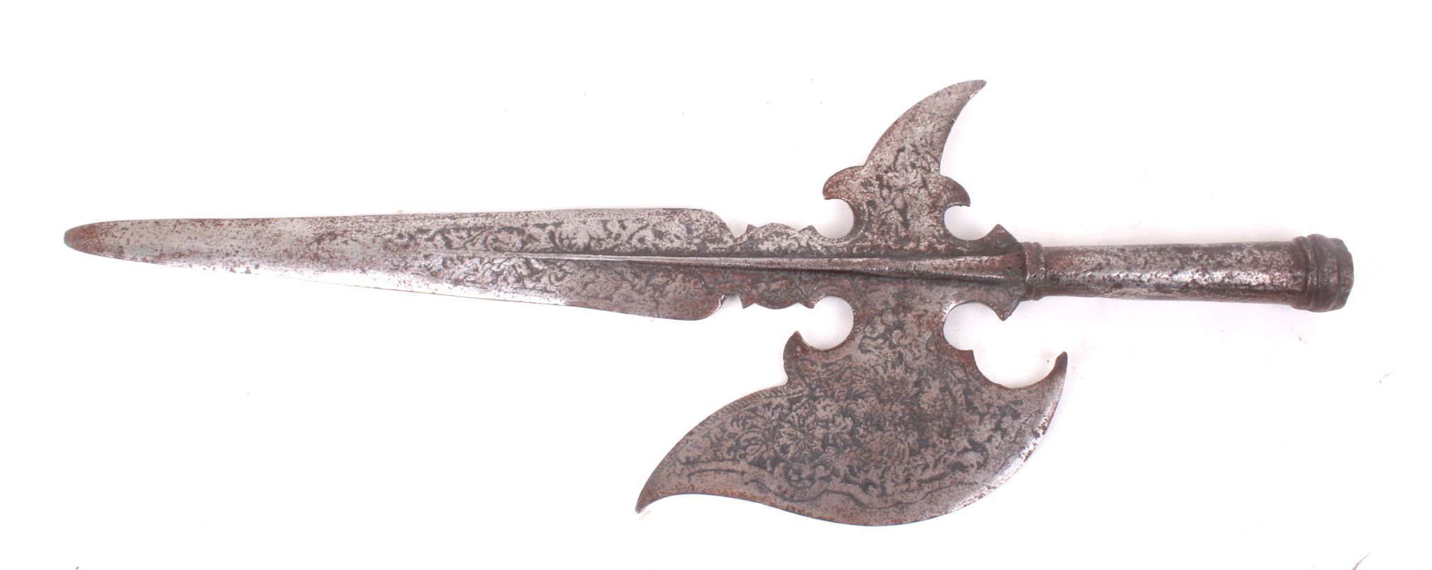 A Continental 19th Century halberd / pollaxe with partizan spike, possibly Italian, all over - Image 5 of 5