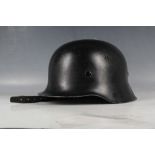 German WW2 Nazi 3rd Reich civil M1934 helmet, leather liner, stamp DIN 14940.