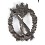 WW2 German 3rd Reich Infantry Assault badge, zinc, scooped back.
