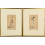 A collection of six ladies fashion engravings, circa 1802, produced for the ladies magazine, one per
