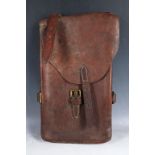 British Army 1934 officer's leather side pack, stamped.