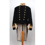 Royal Navy Lt. Commander, early 20th Century tail coat dress jacket.