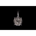 An 18ct white gold and diamond cluster pendant (dia. 0.25ct).