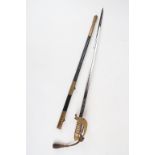 Royal Navy Officer's dress sword, 1827 pattern, sword knot, lion pommel, plastic shagreen grip