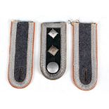 Three WW2 epaulets / shoulder boards for Panzer and NCO, German.