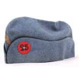 A French WW1 side cap, possibly Aeronautique Militaire, 25me.