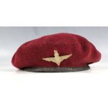 British Army, Parachute Regiment beret and badge dated 1945.