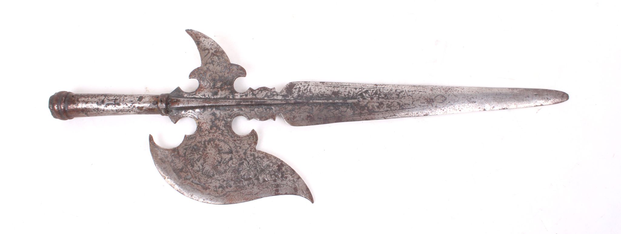 A Continental 19th Century halberd / pollaxe with partizan spike, possibly Italian, all over - Image 2 of 5