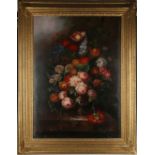 Nancy Lee (20th Century), after the Dutch 17th Century, a pair of oil on canvas, floral cornucopias,