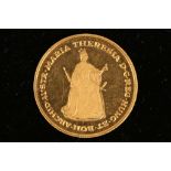 A Hungarian gold medallion, commemorating the Death of Maria Theresa.