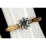 An 18ct gold and diamond solitaire ring (dia 45pts).