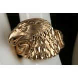 An American 14k gold 'eagle' dress ring.