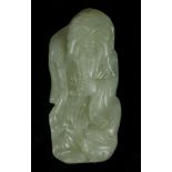 A Chinese jade pendant, study of a sage, 7cm.