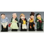 Five Royal Doulton figures from Dickens “The Wellers”, “Sairey gamp” ect. (5)