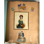 An attractive early Victorian scrap album.