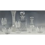 A selection of various crystal cut glass drinking vessels by Edinburgh Star crystal including wine