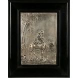 An early 20th Century framed Wurttembergische Metallwarenfabrik silver plated plaque, chased in