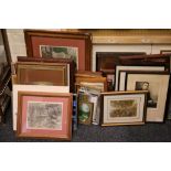 A very large collection of framed items to include 19th Century and contemporary prints,