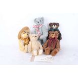 A Steiff Limited Edition blonde mohair 'Anna - the friendship bear', with four Hermann Teddy