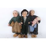 Three hand made stockinette dolls, probably Russian, of life-like characters, 47cm. (3)