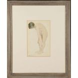 Dated 2-5-26, watercolour study of a young lady, 22.5 x 14cm, mounted, glazed and framed (