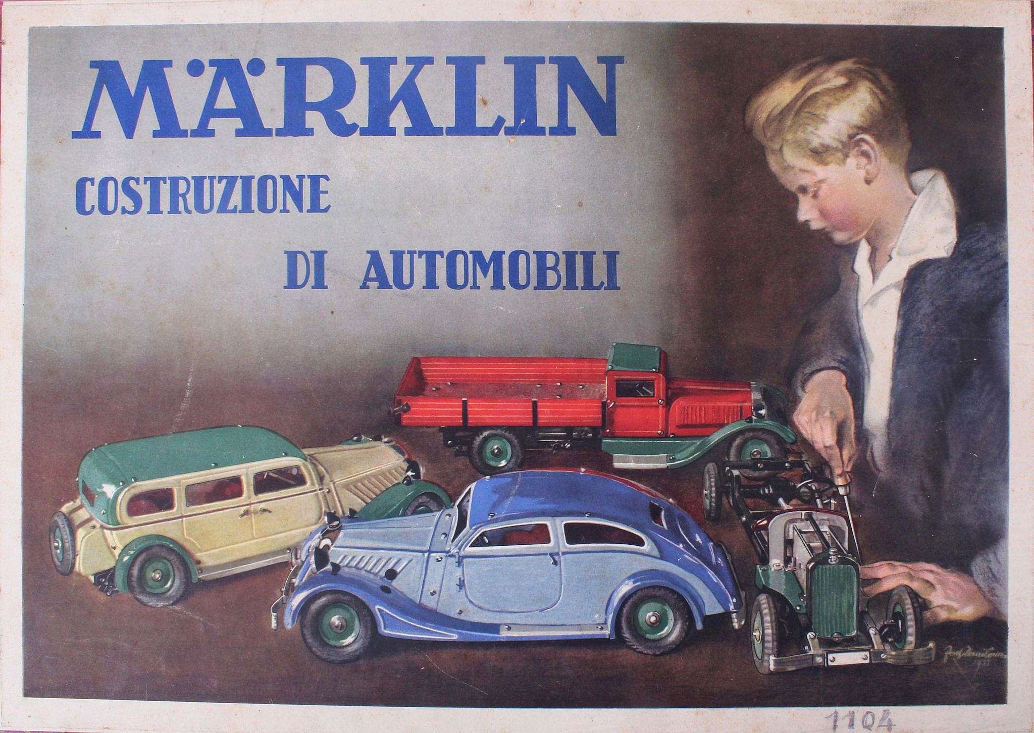 Märklin, a fine boxed automobile 1104p, in parts, to be modelled, 'Costruzione Di Automobili' (the - Image 3 of 3