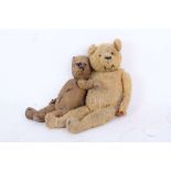 Two 1940s English golden mohair Teddy bears (in need of TLC). (2)