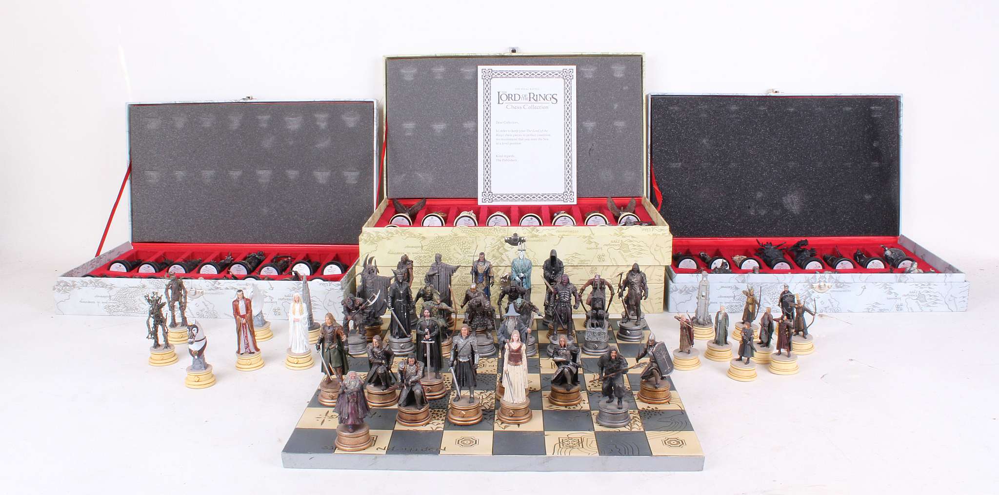 Three complete ‘Lord of the Rings’ Chess sets, by ©MMVI NLP, Inc., each set different (one set lacks - Image 2 of 8