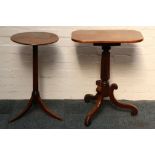 Edwardian mahogany 'spider' table, fluted top, lower tier with scroll supports, and oval tray with