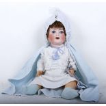 A Porzellanfabrik-Burggrub 169 4½ , bisque head toddler doll, German 1900s, with blue glass sleeping