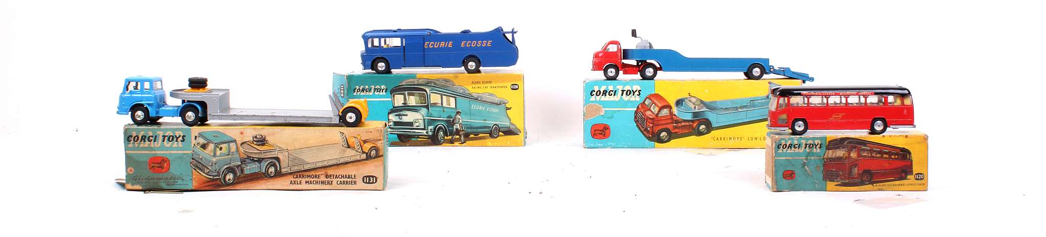 Four boxed Corgi Toys Major Vehicles, including 'Carrimore' Detachable Axle Machinery Carrier