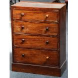 A 19th Century mahogany chest of four drawers (AF: made up from wardrobe interior section).